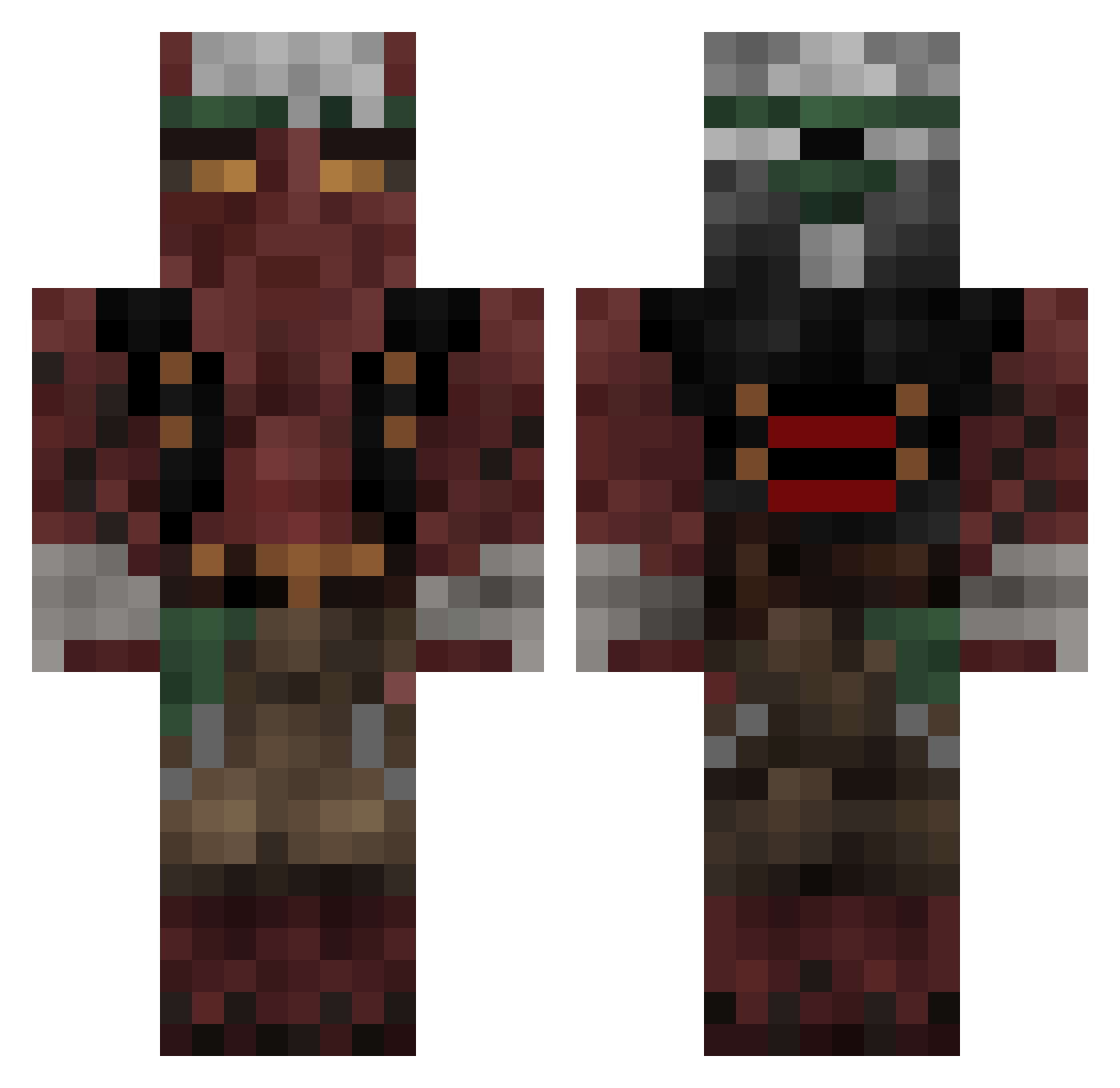 Raul32 Minecraft skin, front and back view