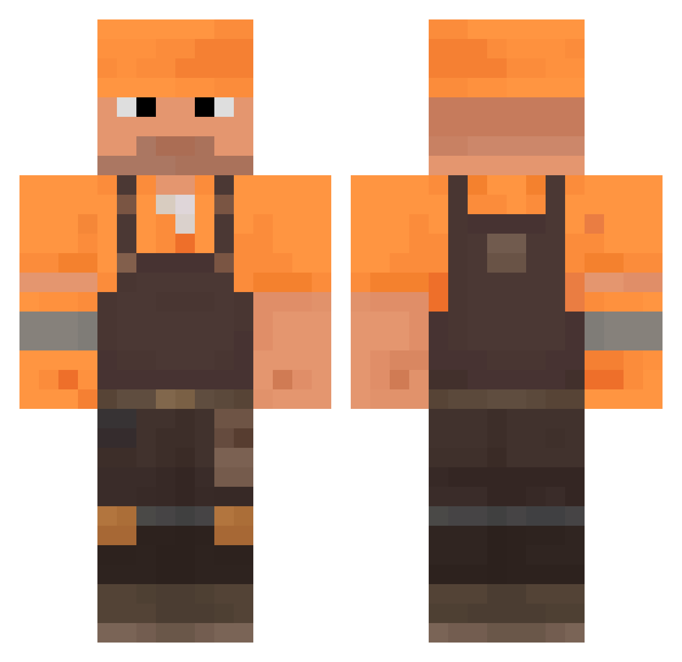 RiceTaco Minecraft skin, front and back view