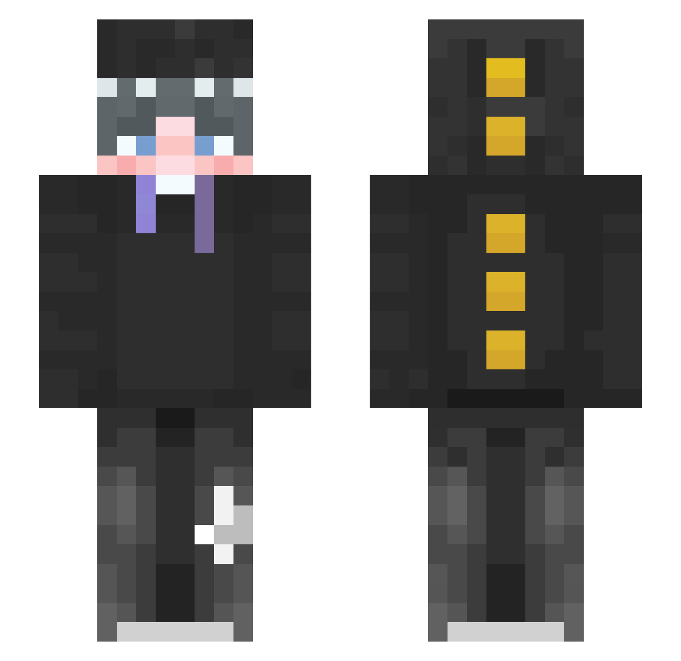 VoidEcho45 Minecraft skin, front and back view