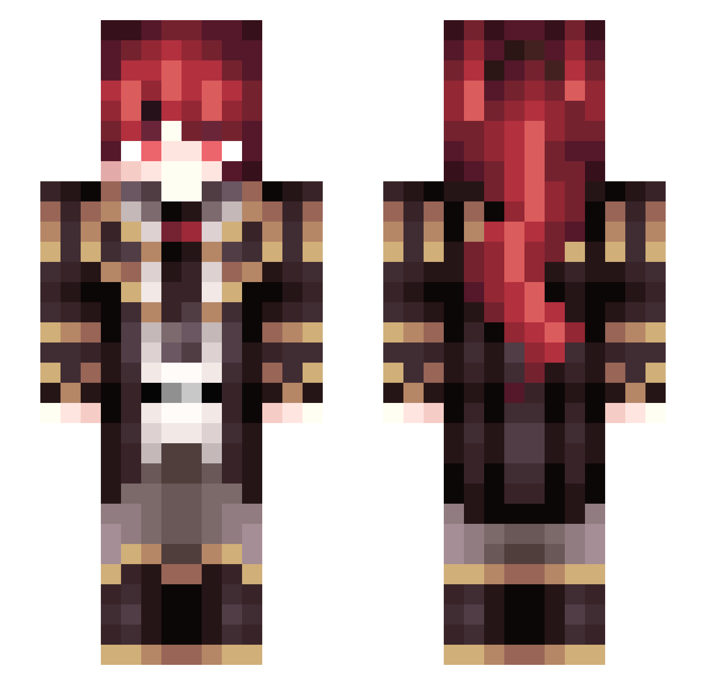 _phoenixZ Minecraft skin, front and back view
