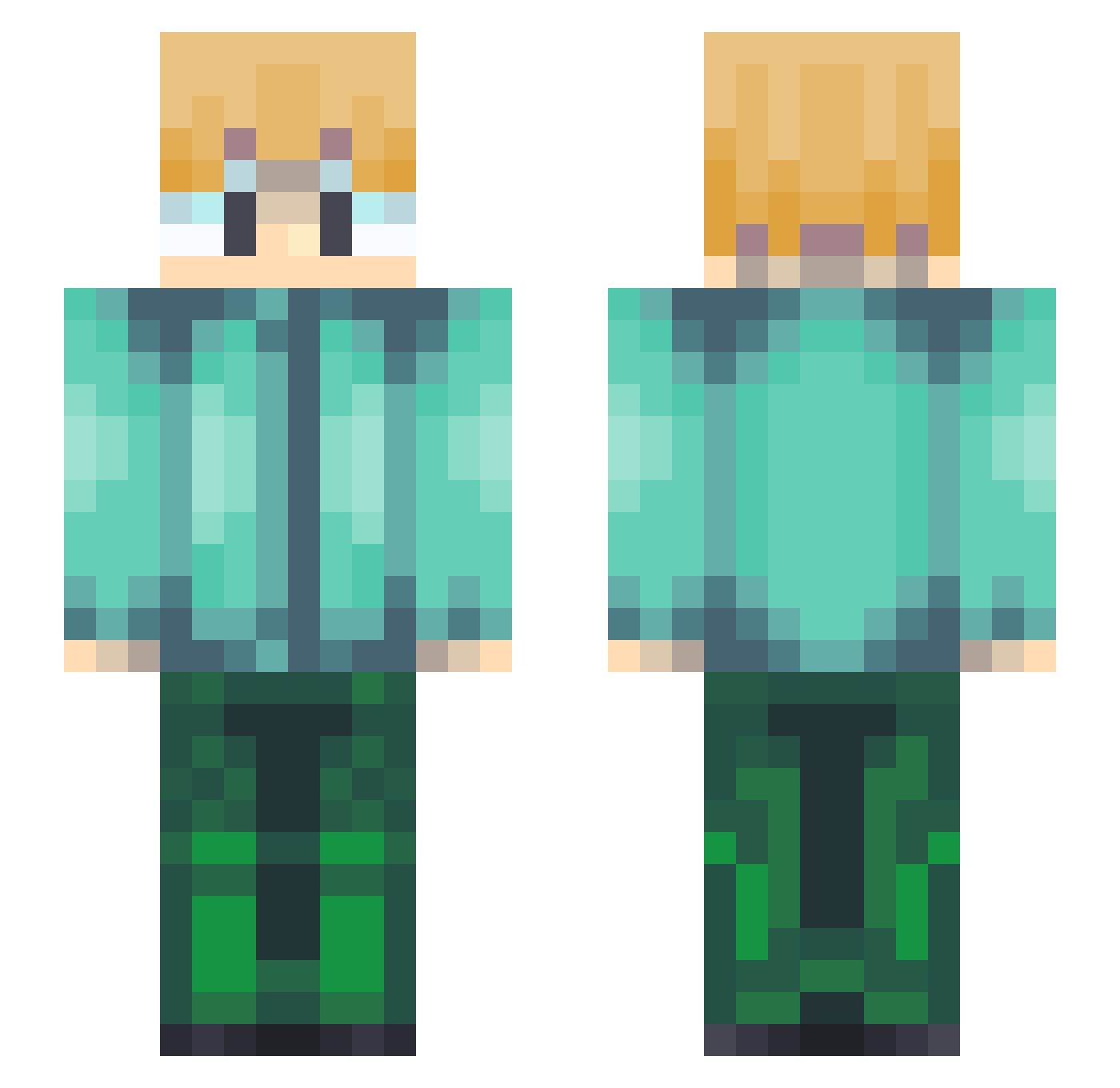 AKAYEE Minecraft skin, front and back view