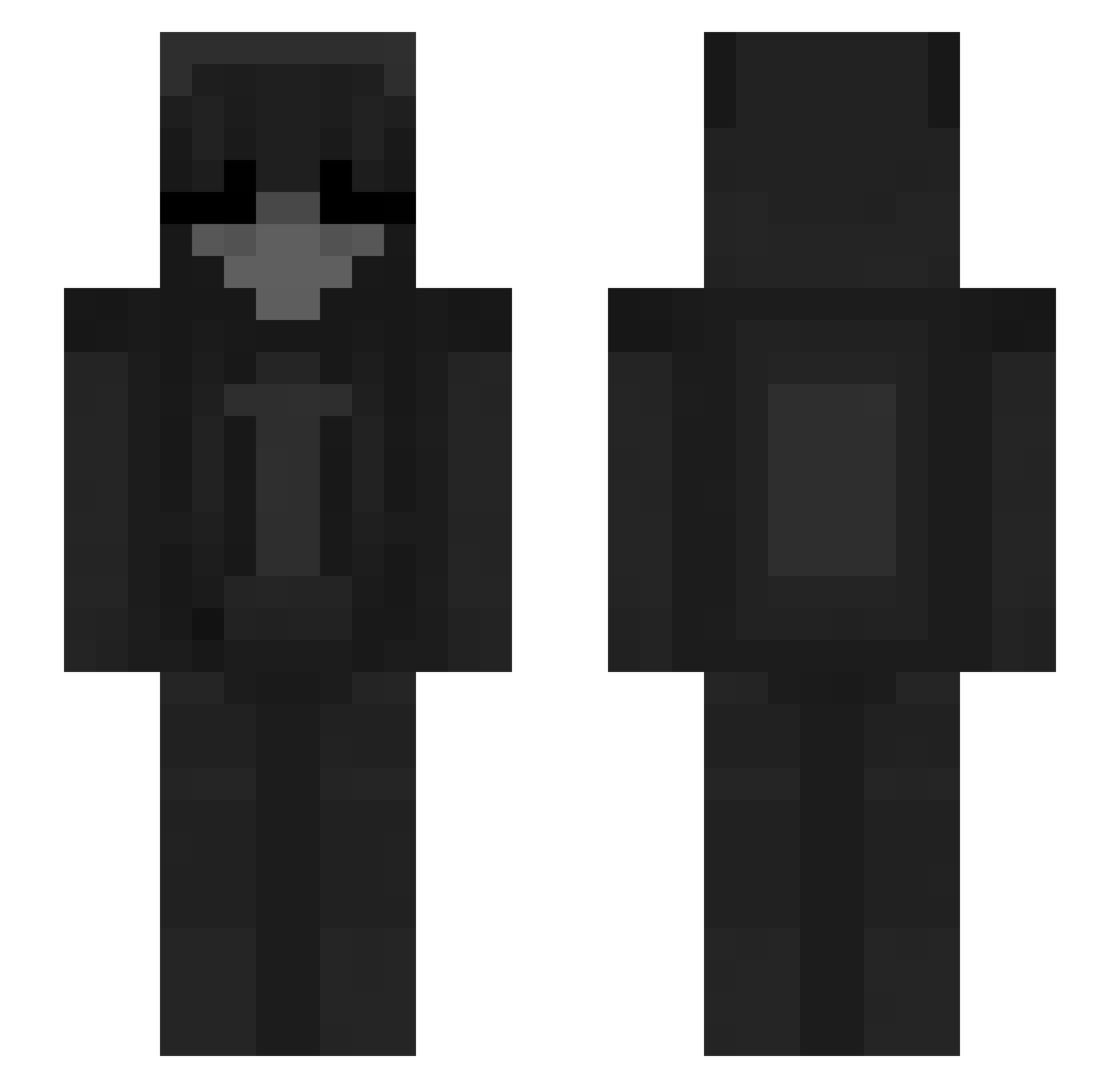 siIverized Minecraft skin, front and back view
