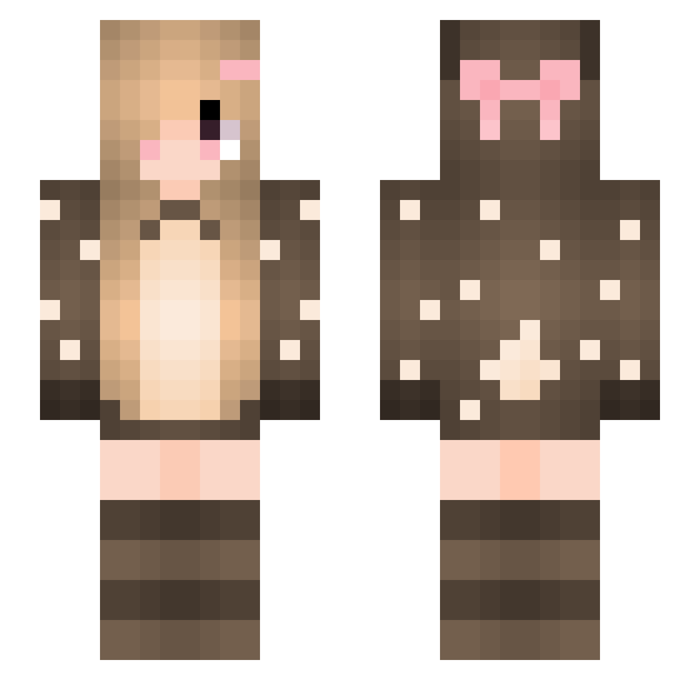 beatrix Minecraft skin, front and back view