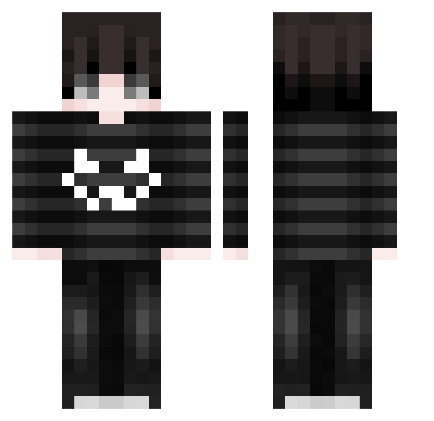 spotzyplayz Minecraft skin, front and back view