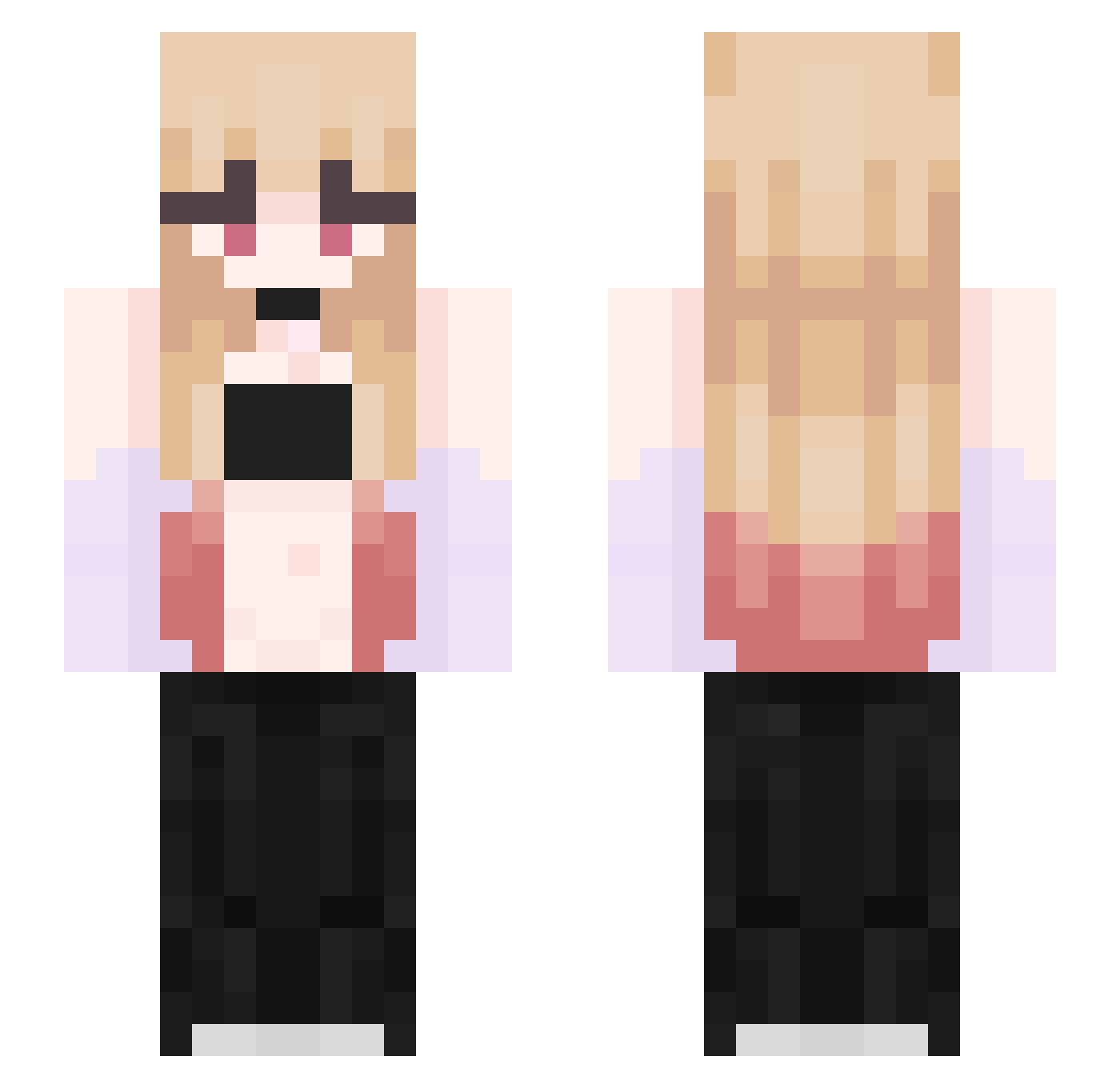 Remexxl Minecraft skin, front and back view