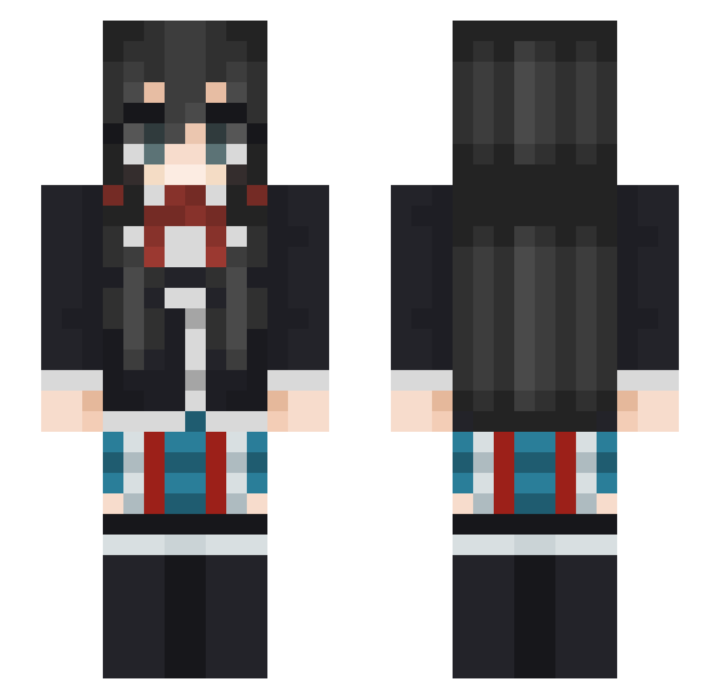 ObscureStorm Minecraft skin, front and back view