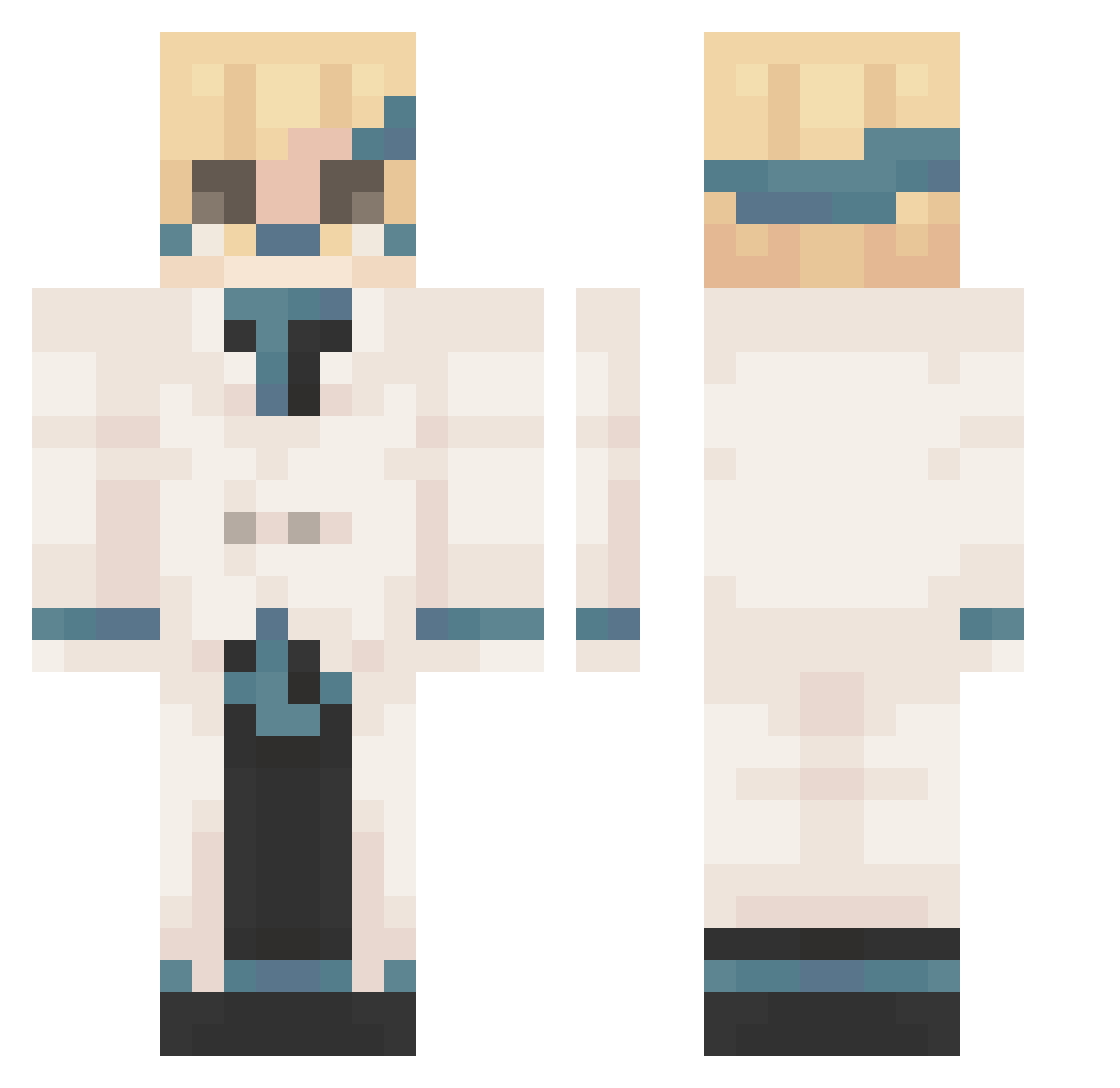 Luccking Minecraft skin, front and back view