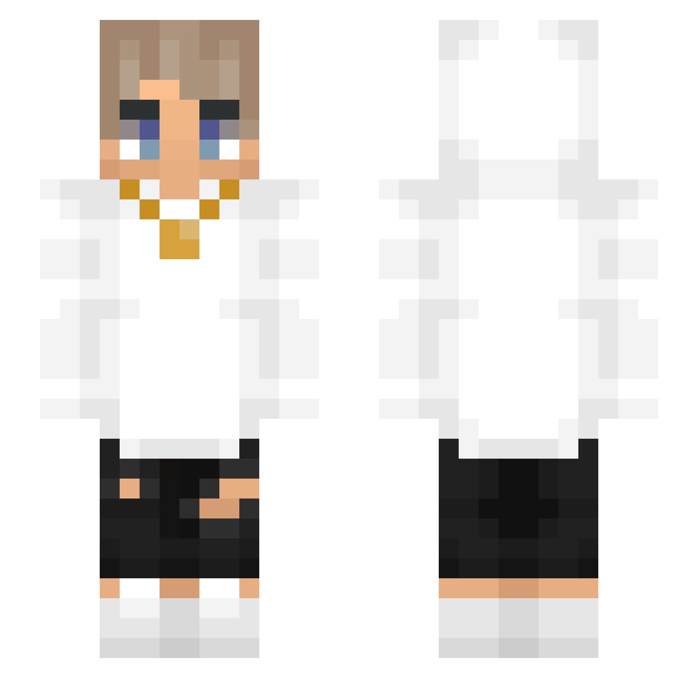 Punz Minecraft skin, front and back view