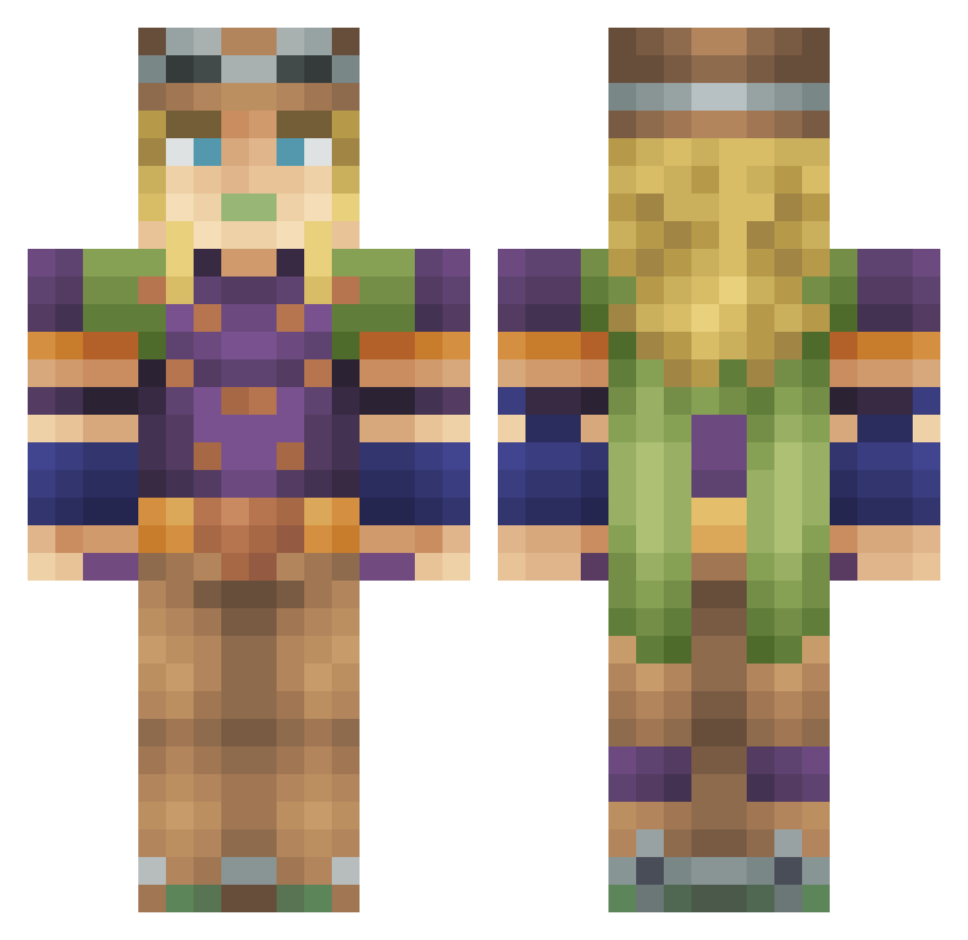 NeoZxD Minecraft skin, front and back view