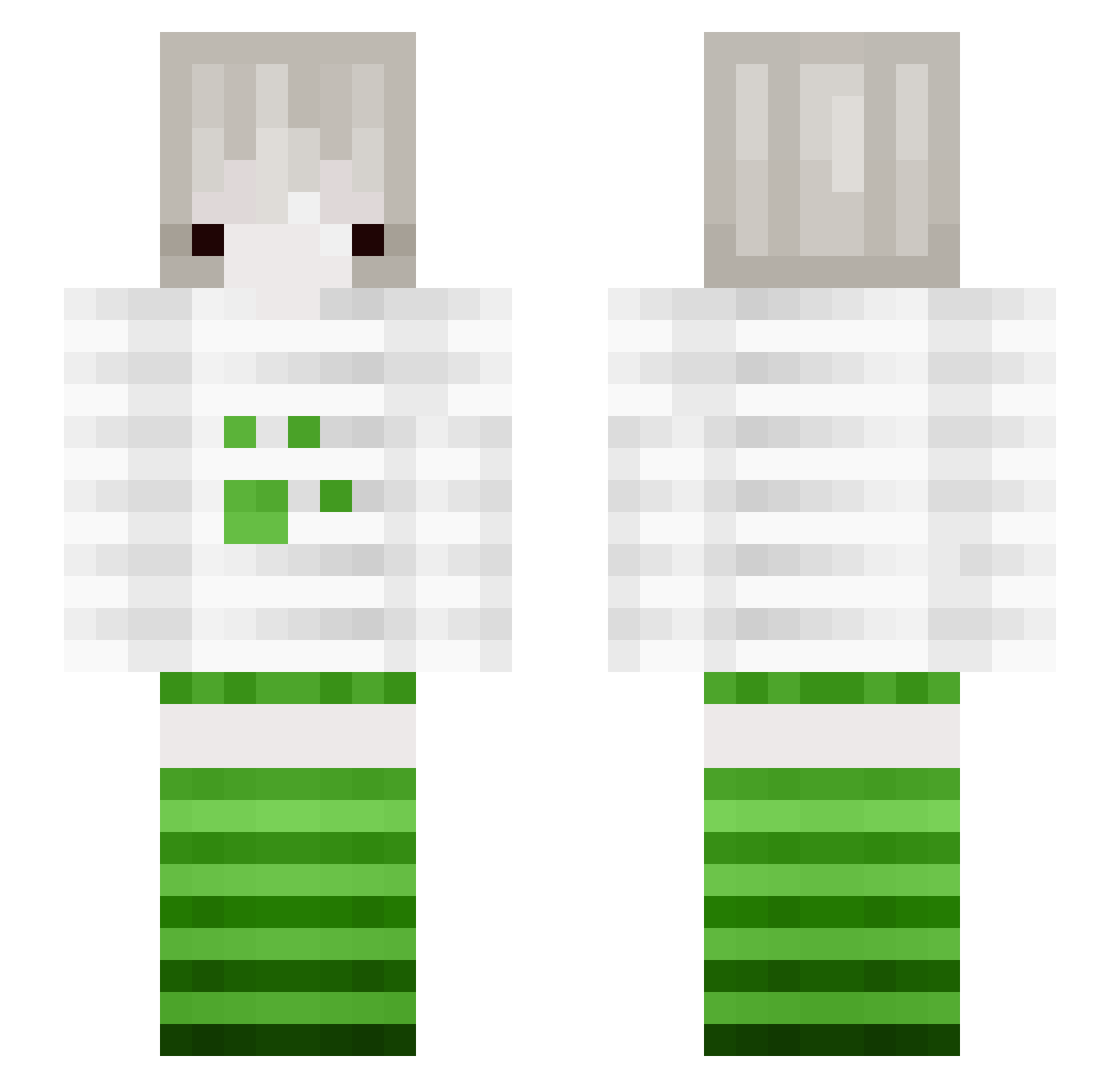oChartreuse Minecraft skin, front and back view
