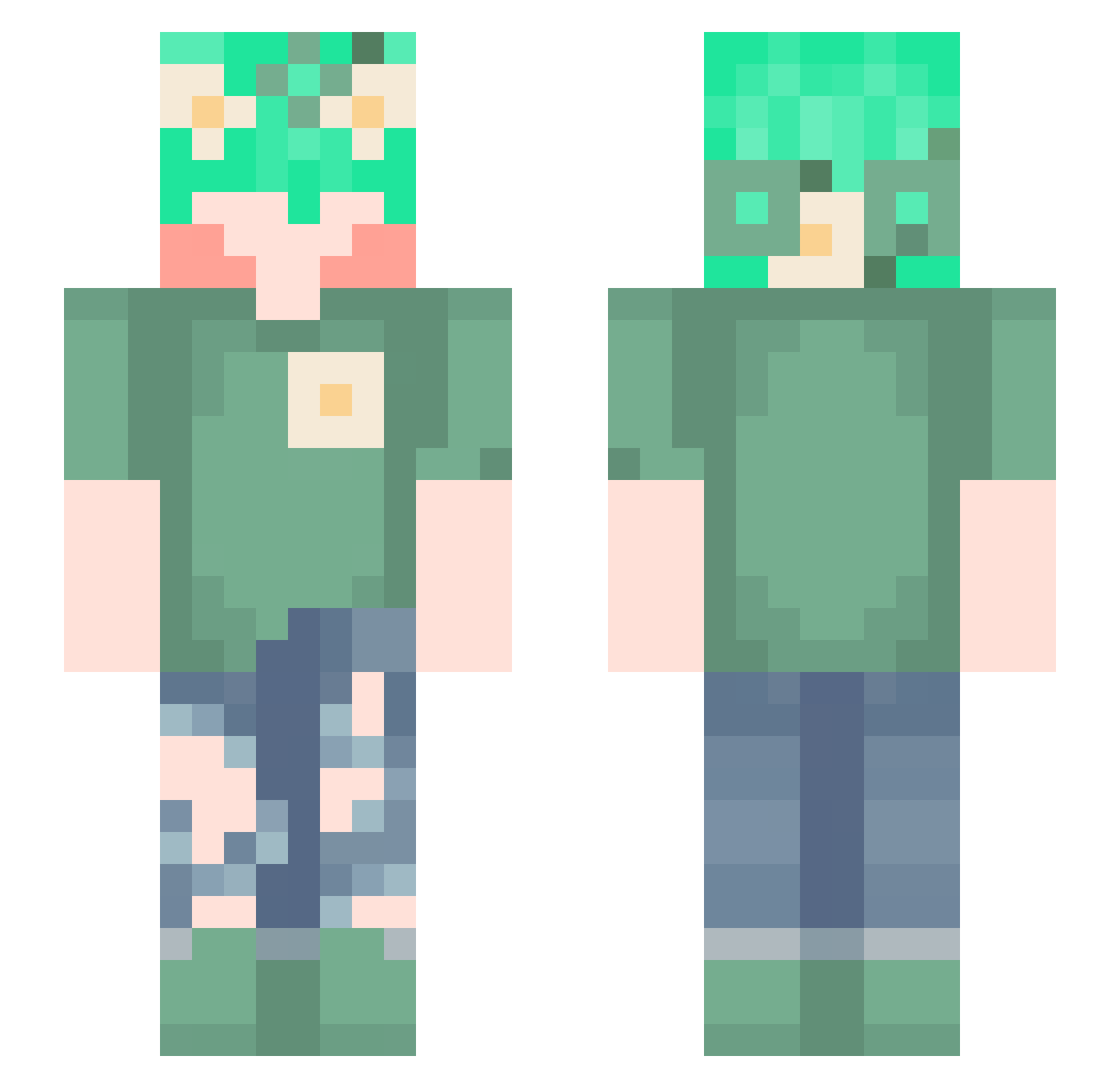 Y_ch1598 Minecraft skin, front and back view