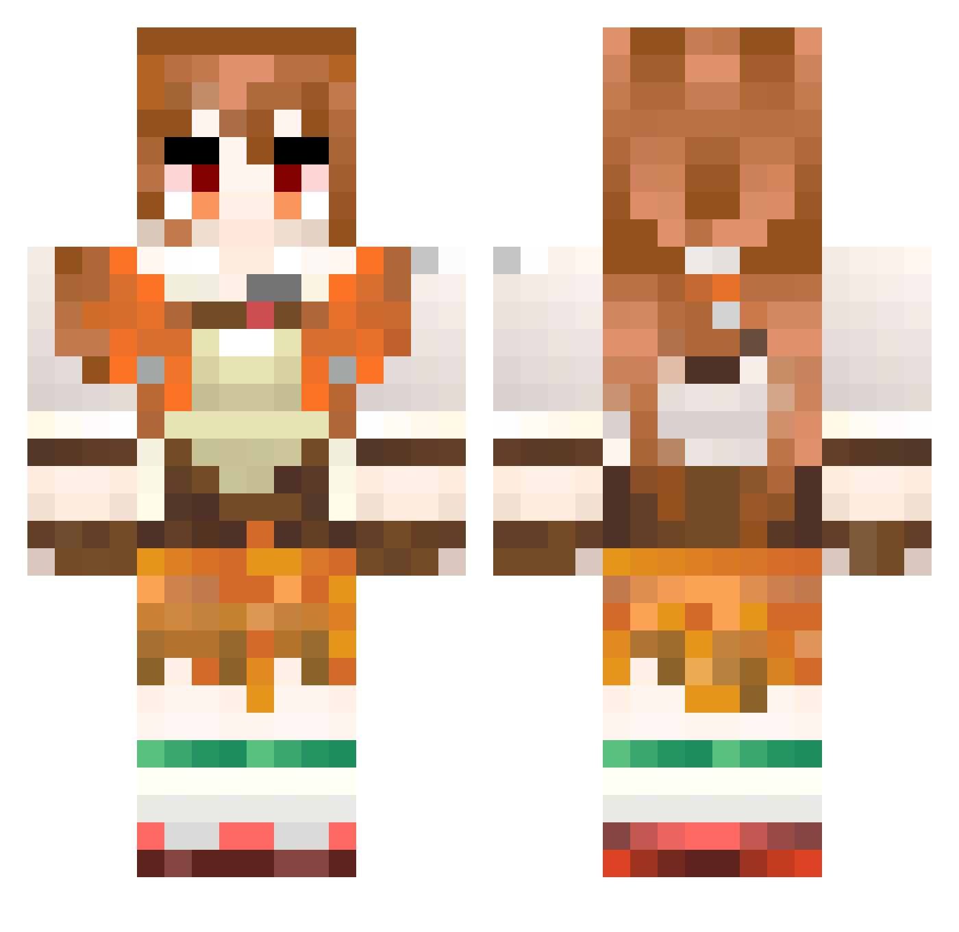 frixtionishere Minecraft skin, front and back view
