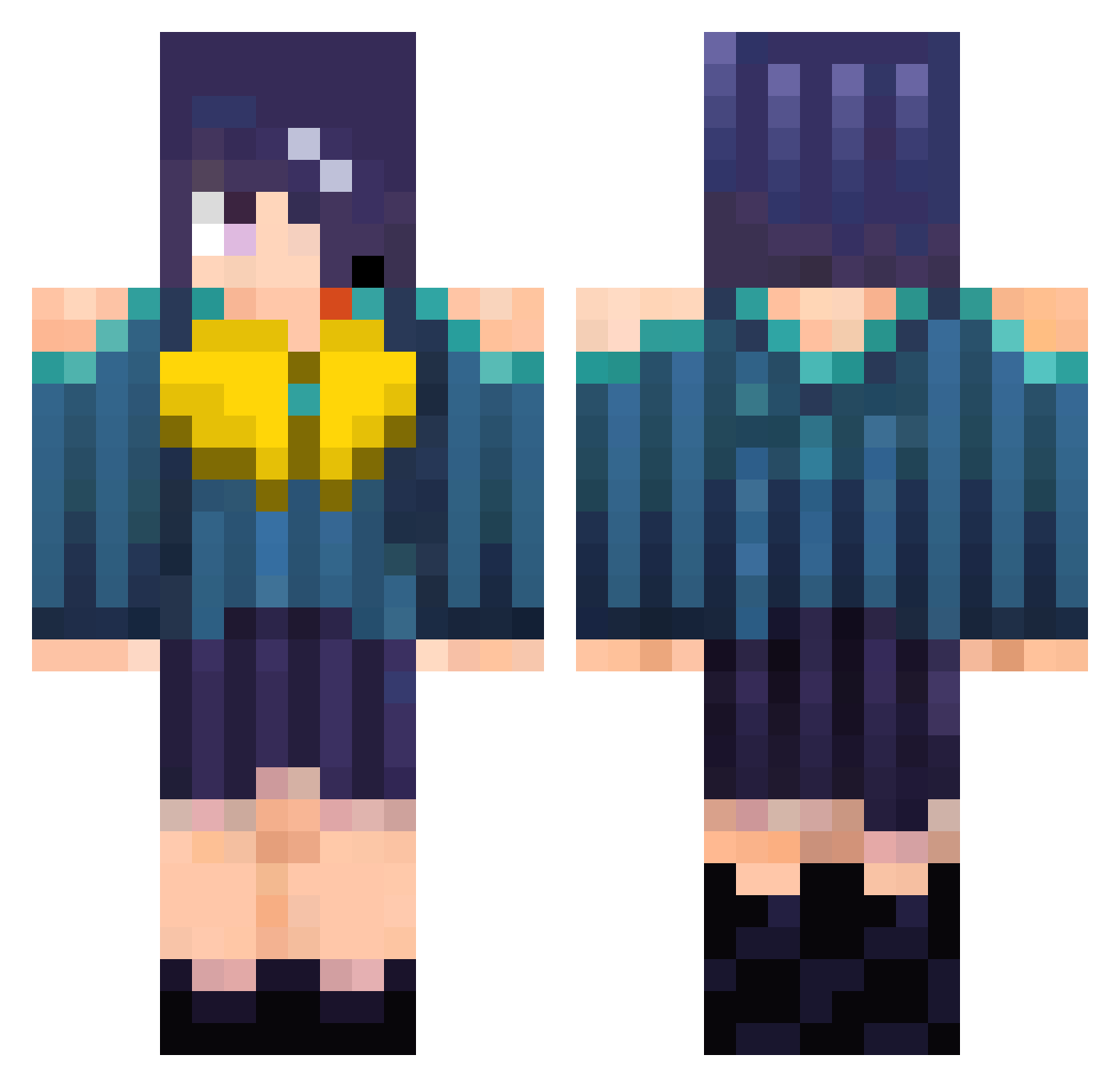 camata Minecraft skin, front and back view