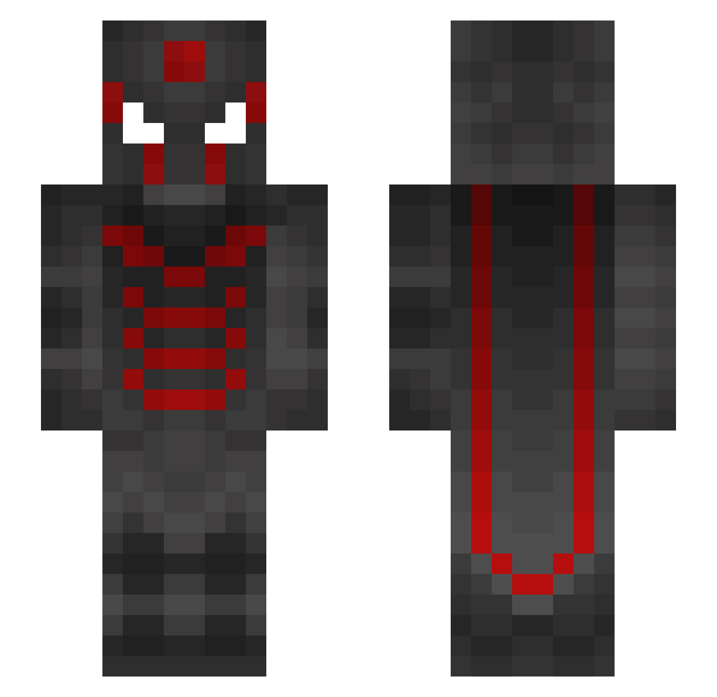 iTwitchy Minecraft skin, front and back view