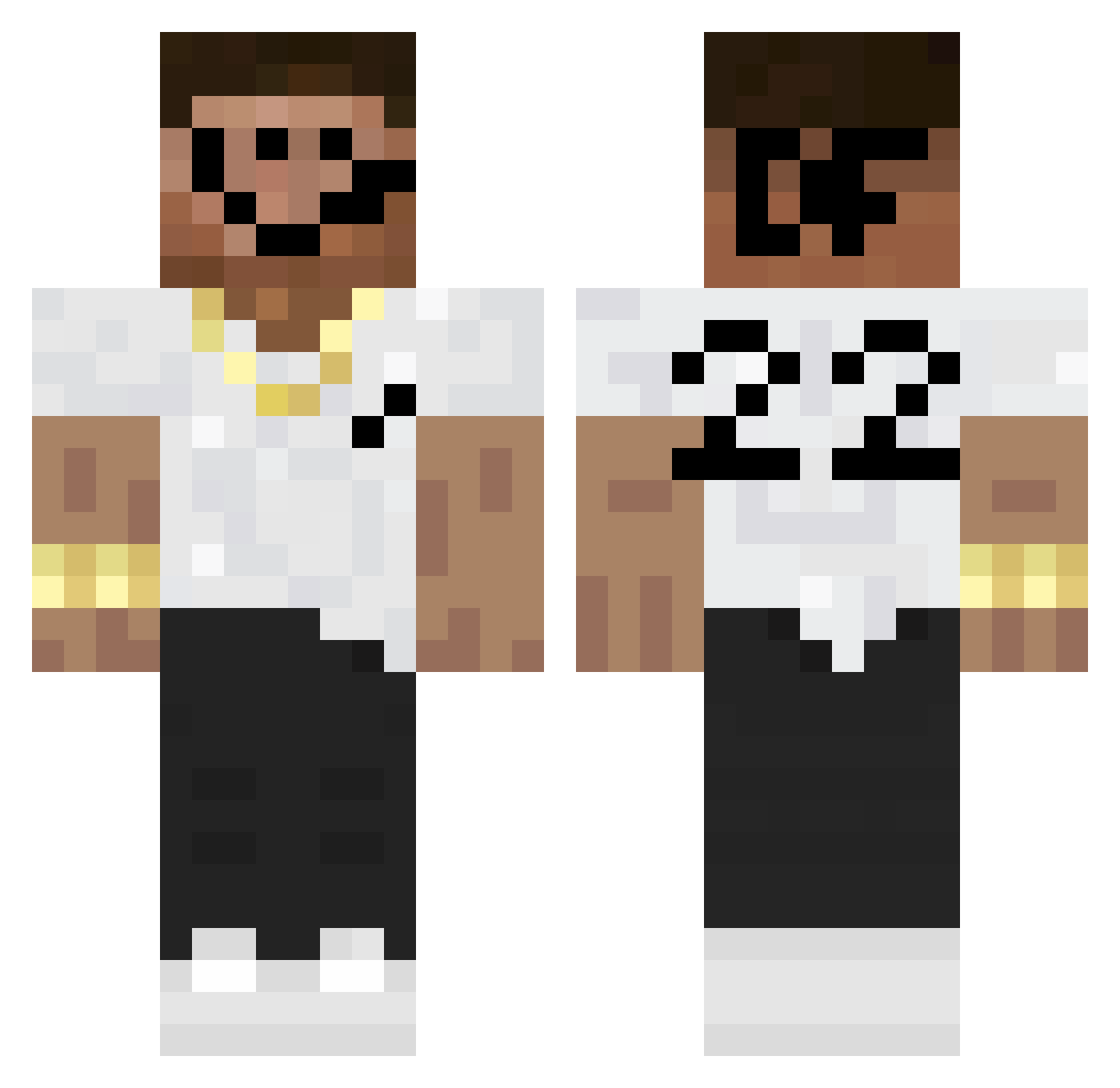Voorlicht Minecraft skin, front and back view