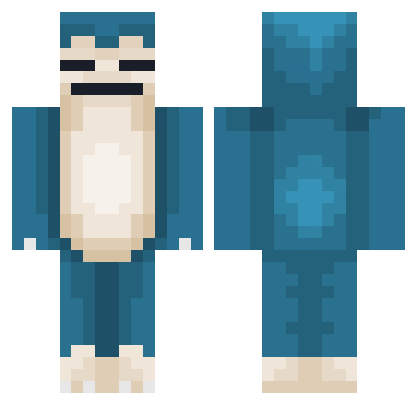CantbeCarso Minecraft skin, front and back view