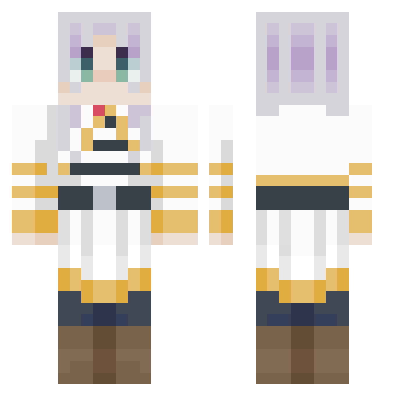 mermatier Minecraft skin, front and back view