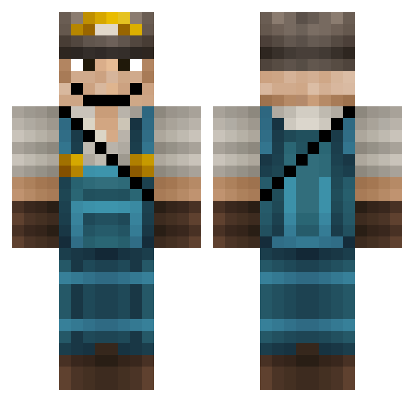 Itstoli Minecraft skin, front and back view