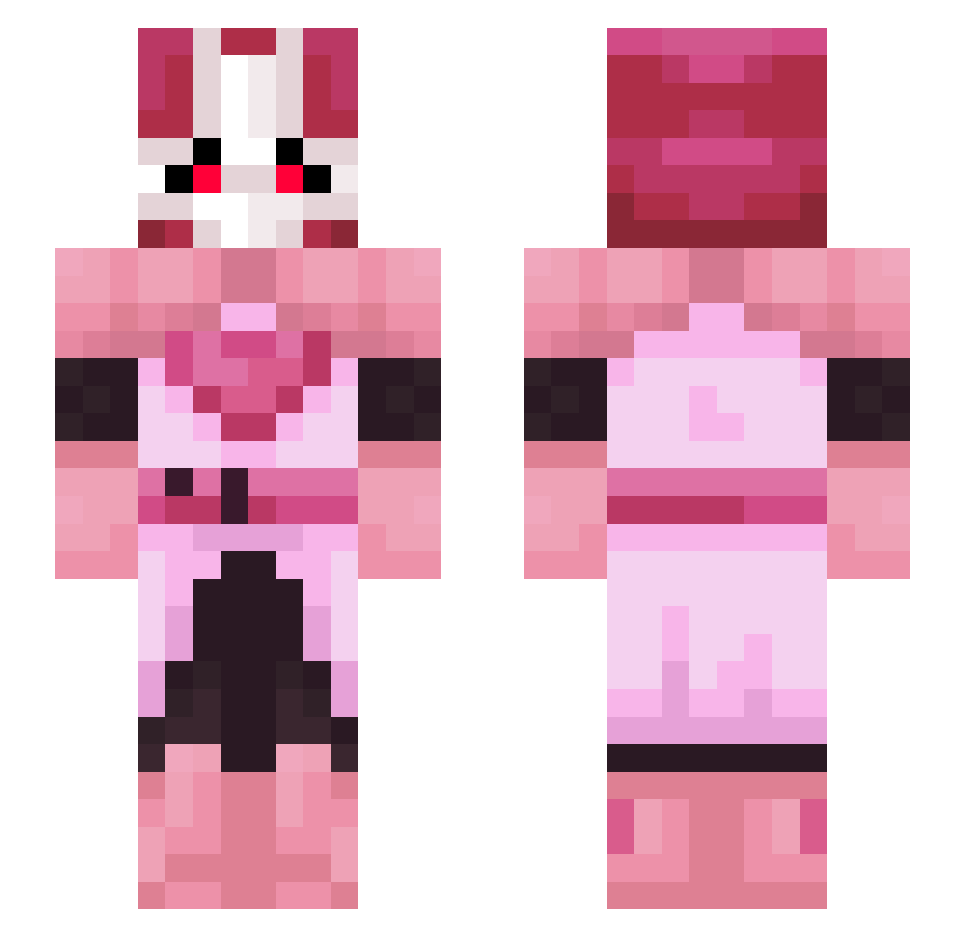 Condobas Minecraft skin, front and back view