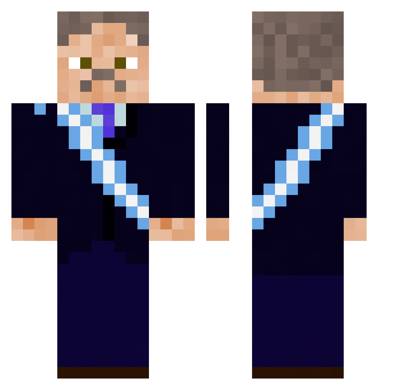 dinglebudz Minecraft skin, front and back view