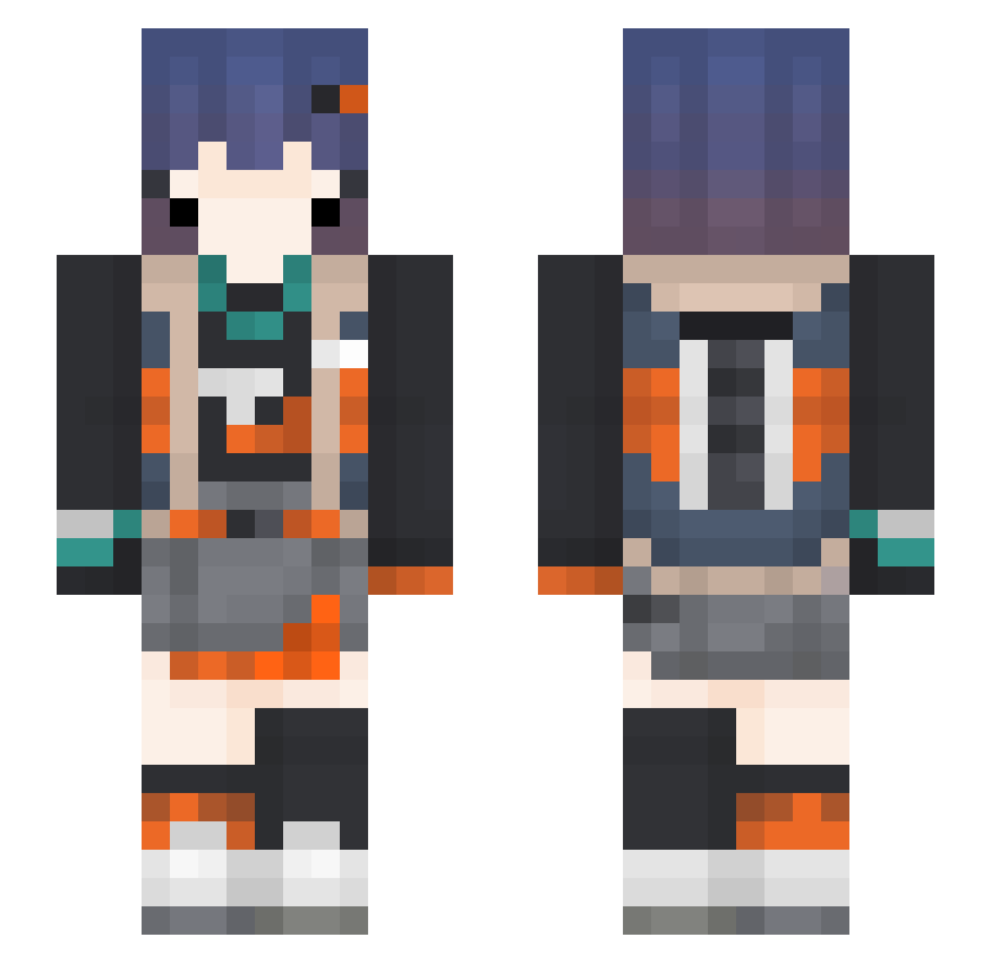 kkF3LIX Minecraft skin, front and back view