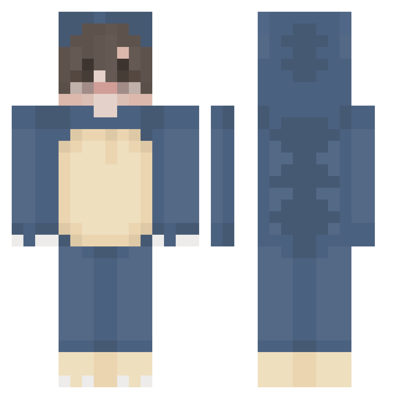 2O0M Minecraft skin, front and back view
