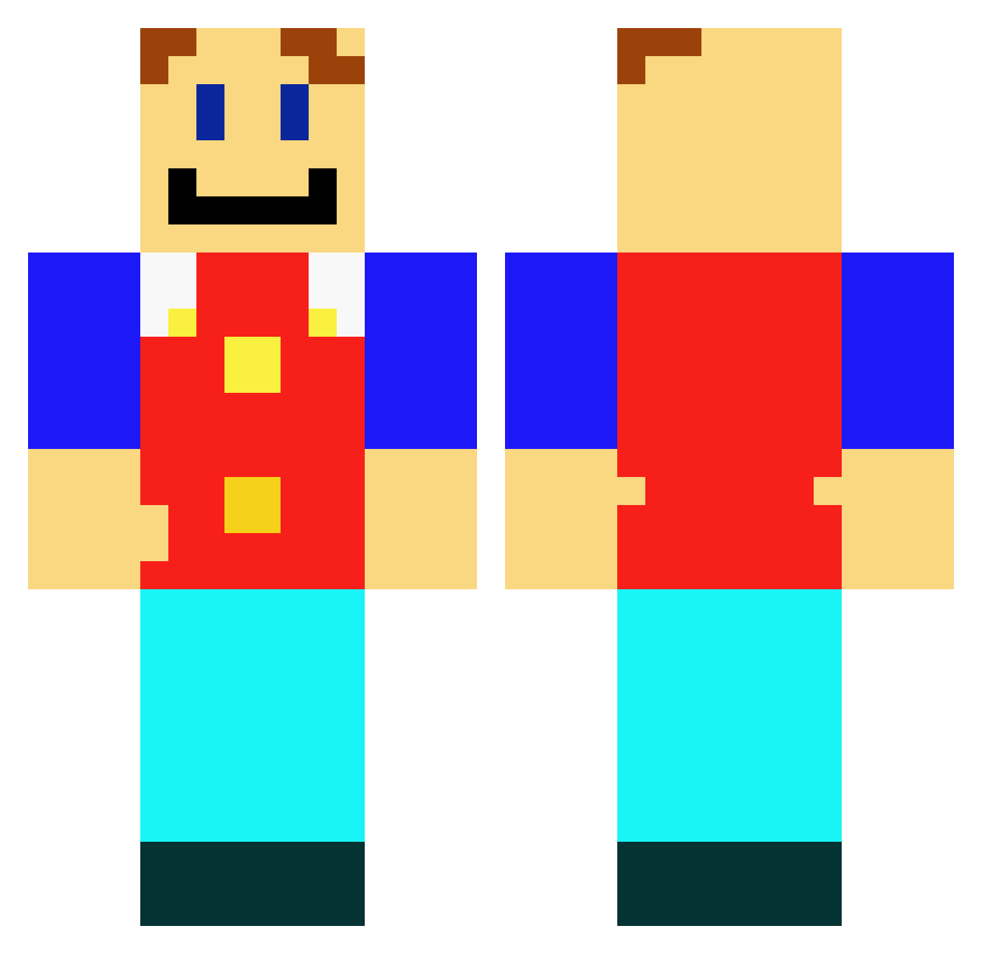 ramanen Minecraft skin, front and back view