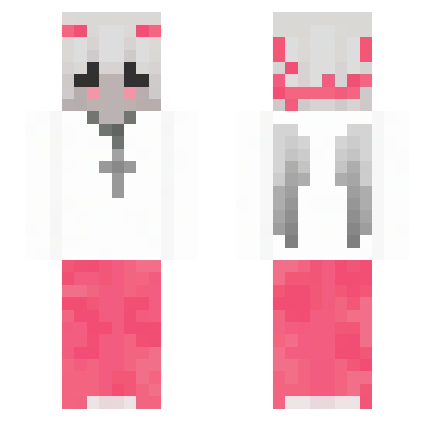 yrsic Minecraft skin, front and back view