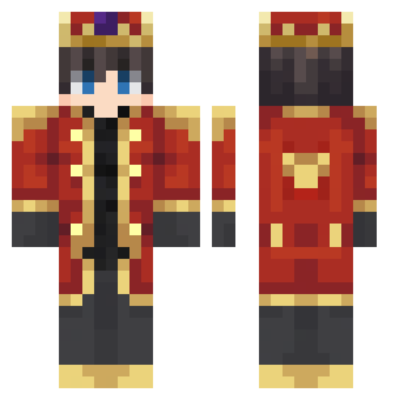 DestroyerOA Minecraft skin, front and back view
