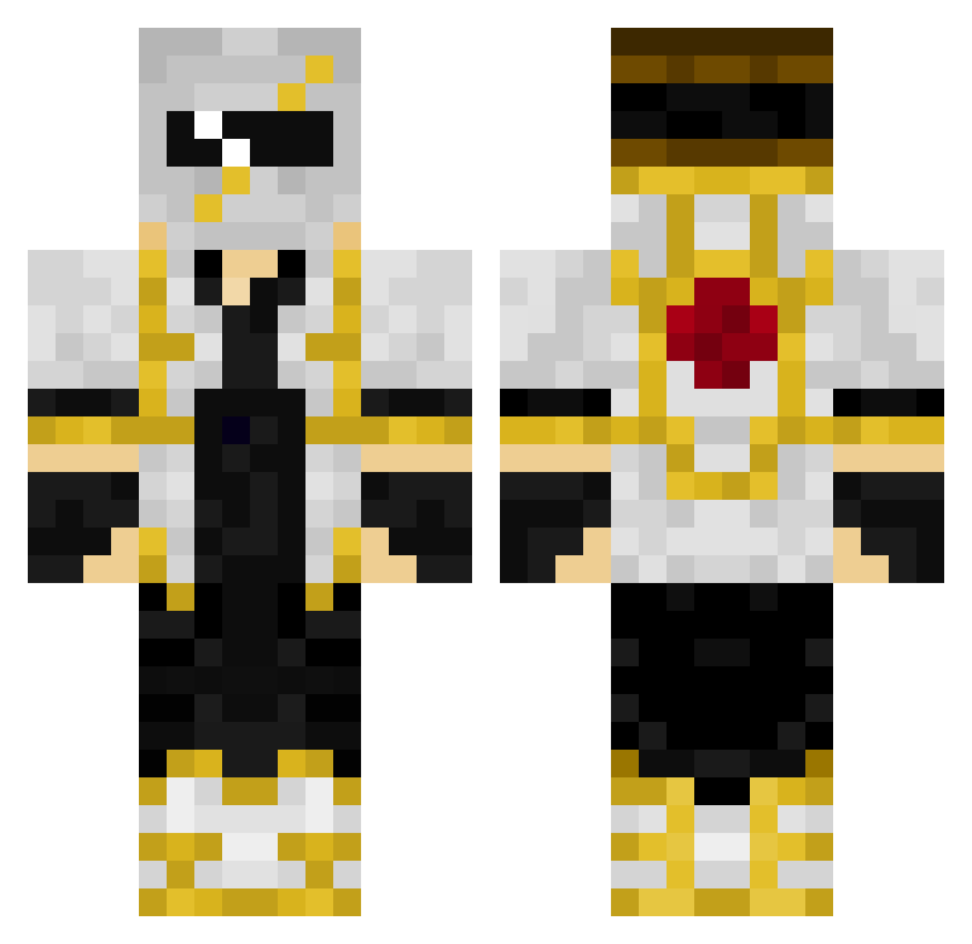 Theatre Minecraft skin, front and back view