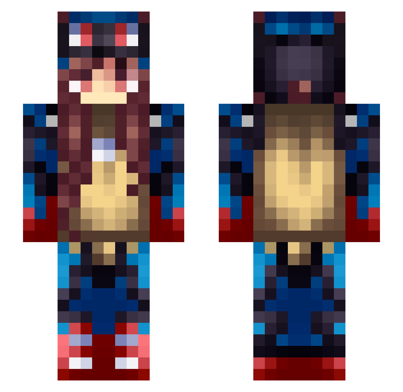 ZweiFillinchen Minecraft skin, front and back view