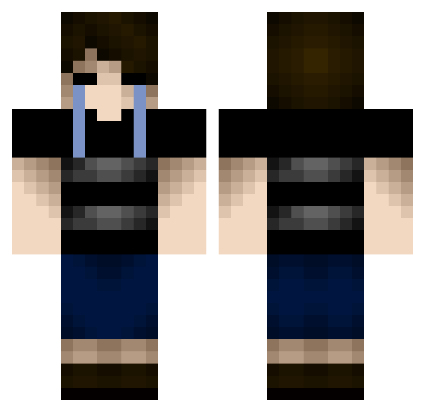 TearsKeepFlowing Minecraft skin, front and back view