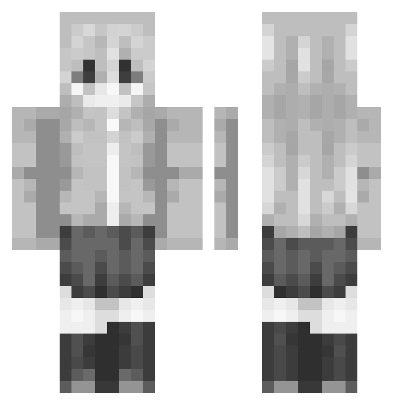 fIost Minecraft skin, front and back view