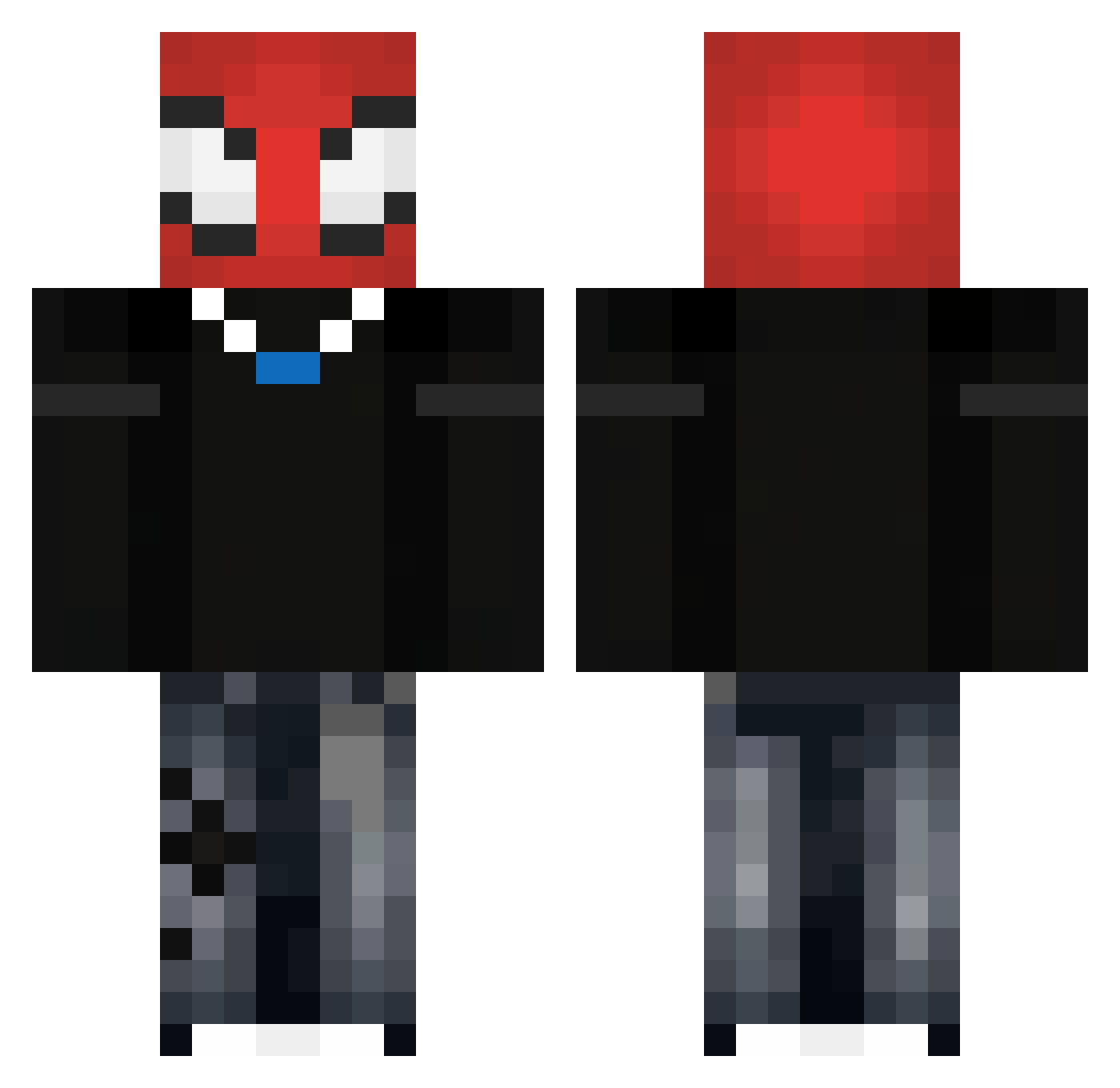 IamZc Minecraft skin, front and back view