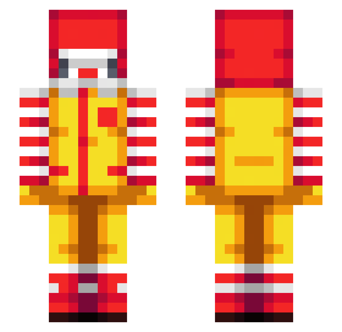 GohanFire Minecraft skin, front and back view