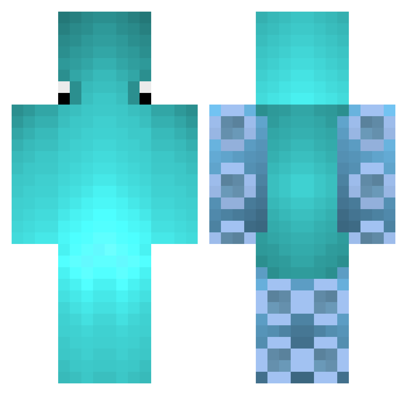 Neymarven Minecraft skin, front and back view