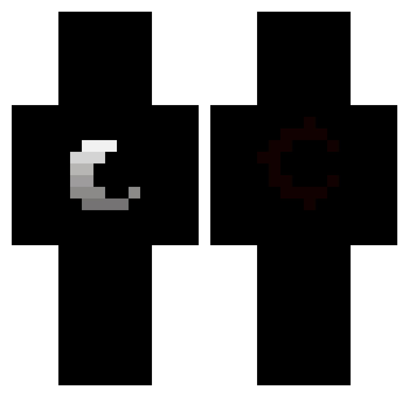 oleCR7 Minecraft skin, front and back view