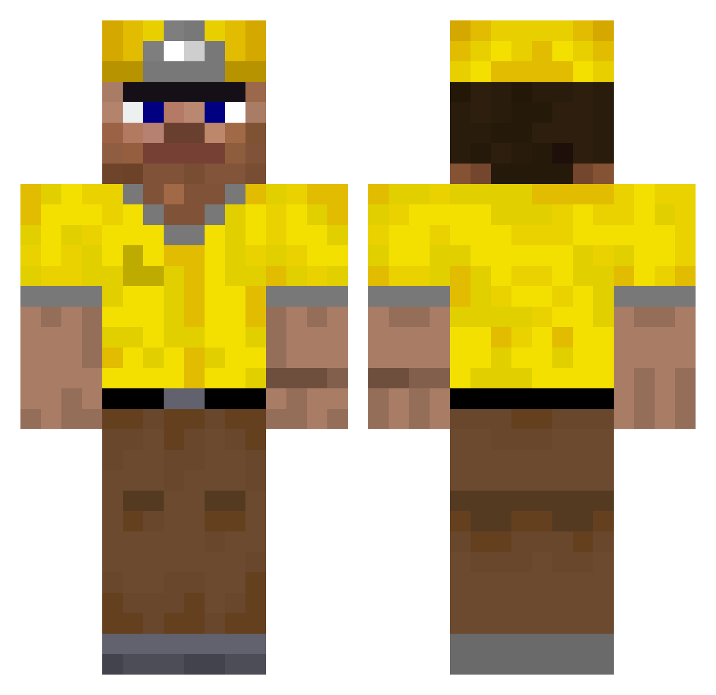 Luxation Minecraft skin, front and back view