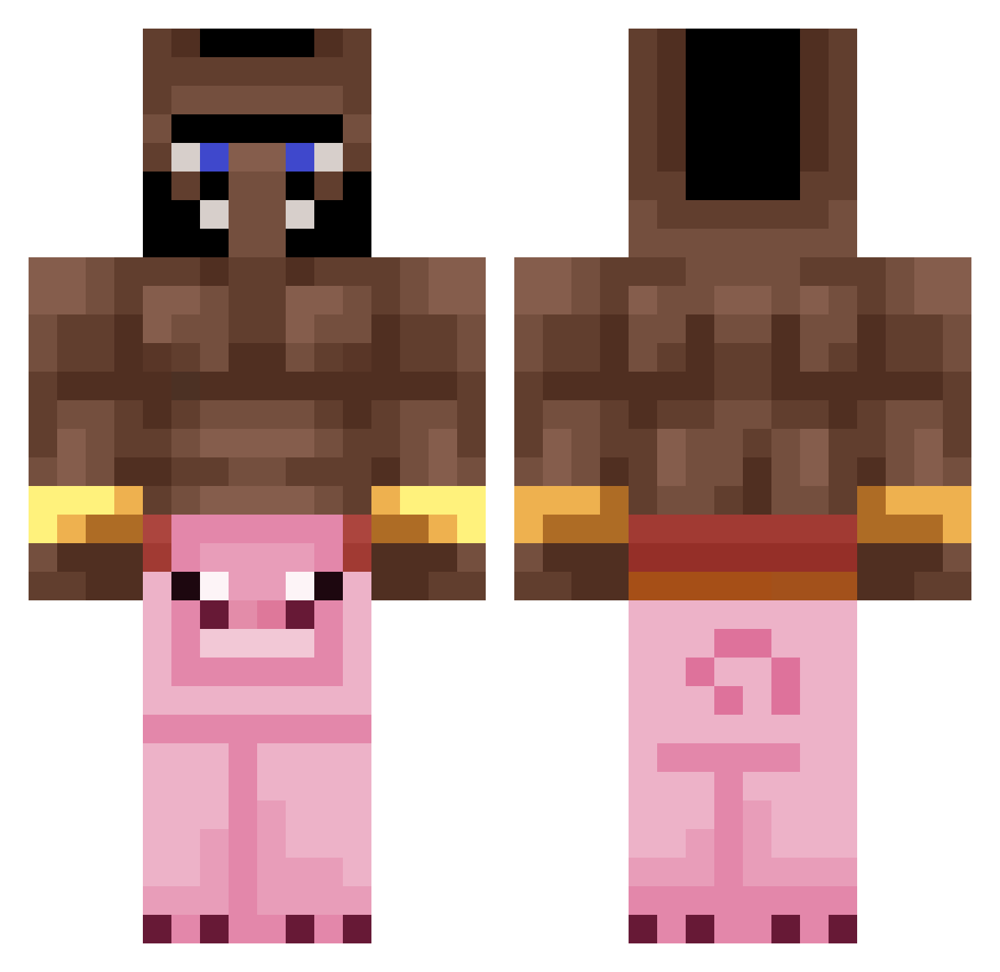 Kryllua Minecraft skin, front and back view