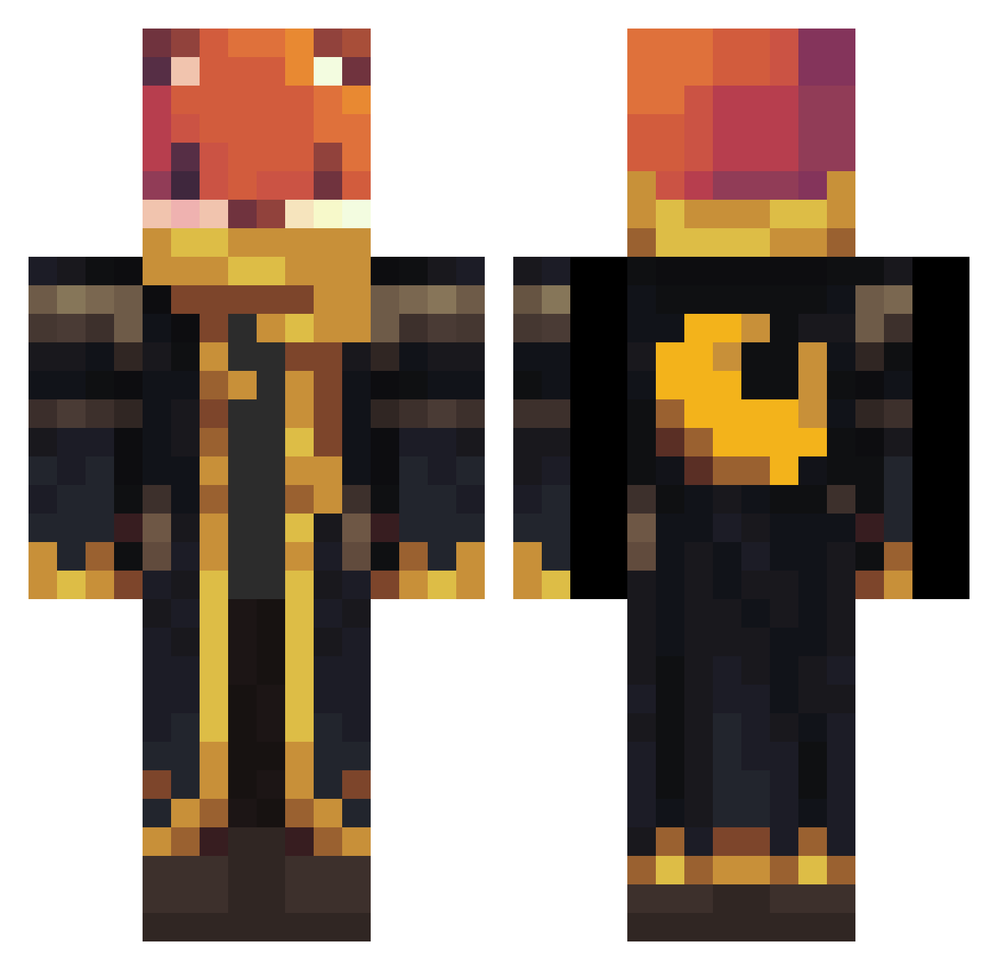 Fefe67 Minecraft skin, front and back view