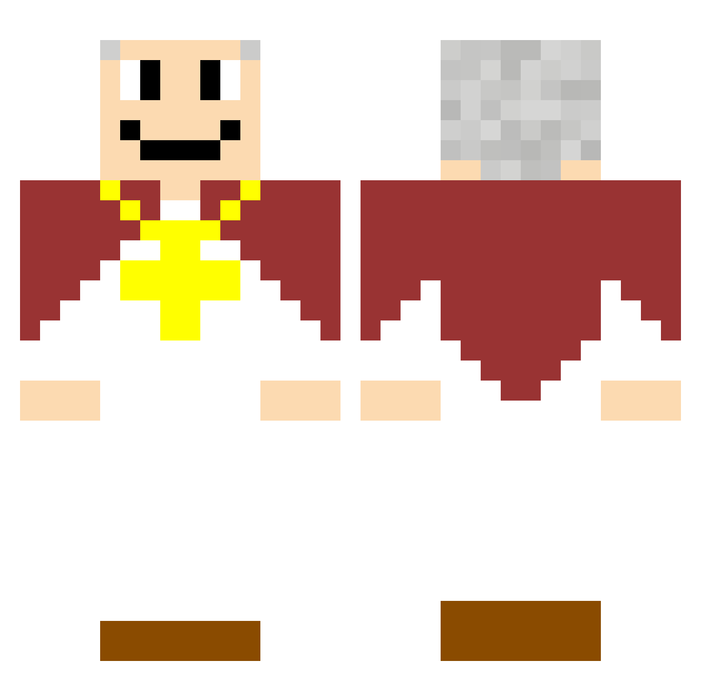 YUNO_MlLES Minecraft skin, front and back view