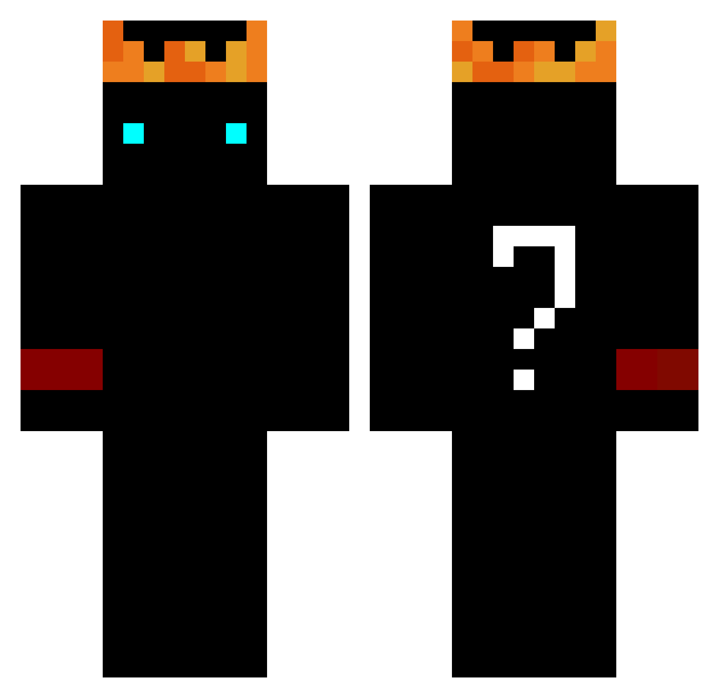 EasilyTopka Minecraft skin, front and back view