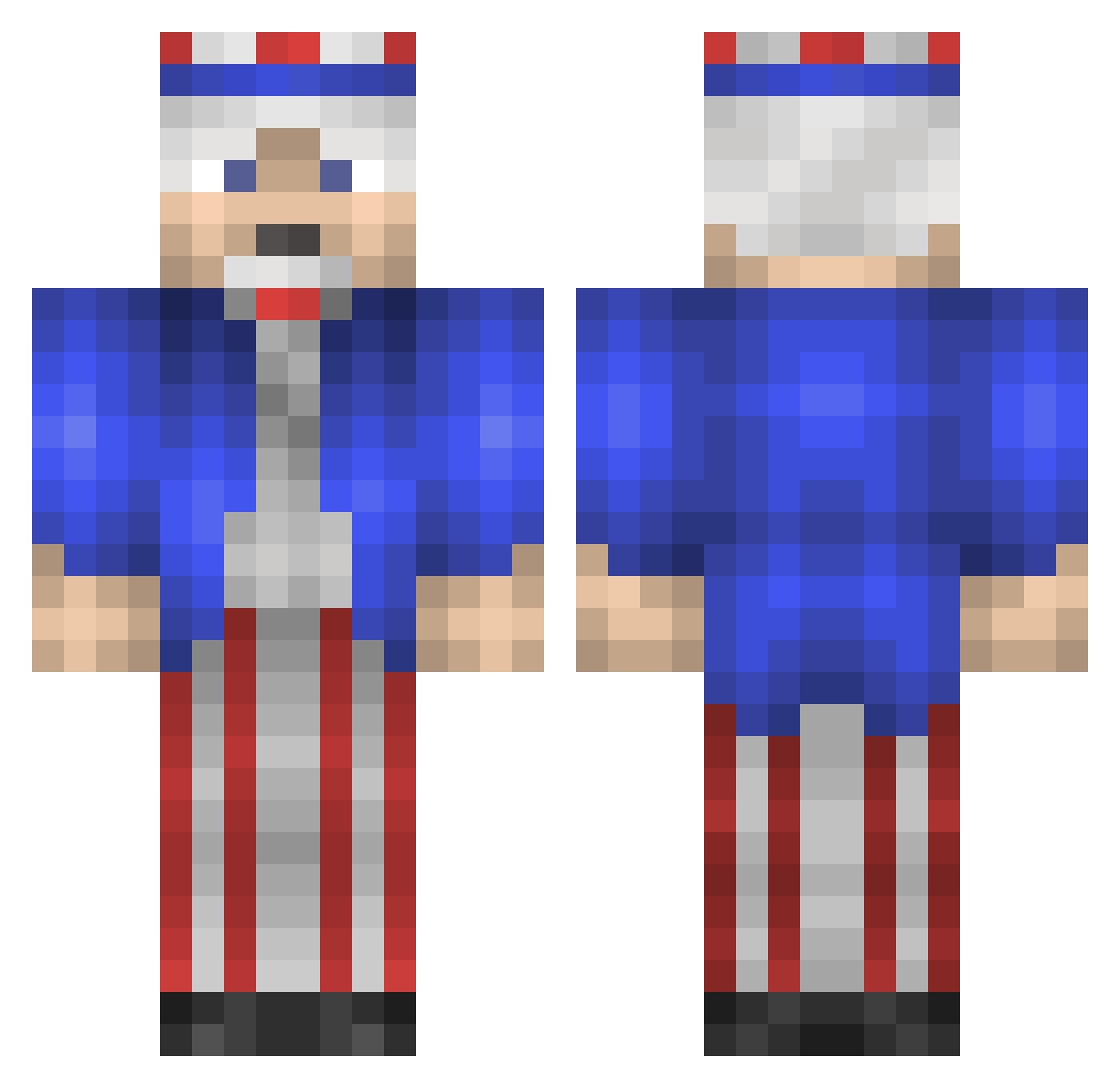 MilkyMiles Minecraft skin, front and back view