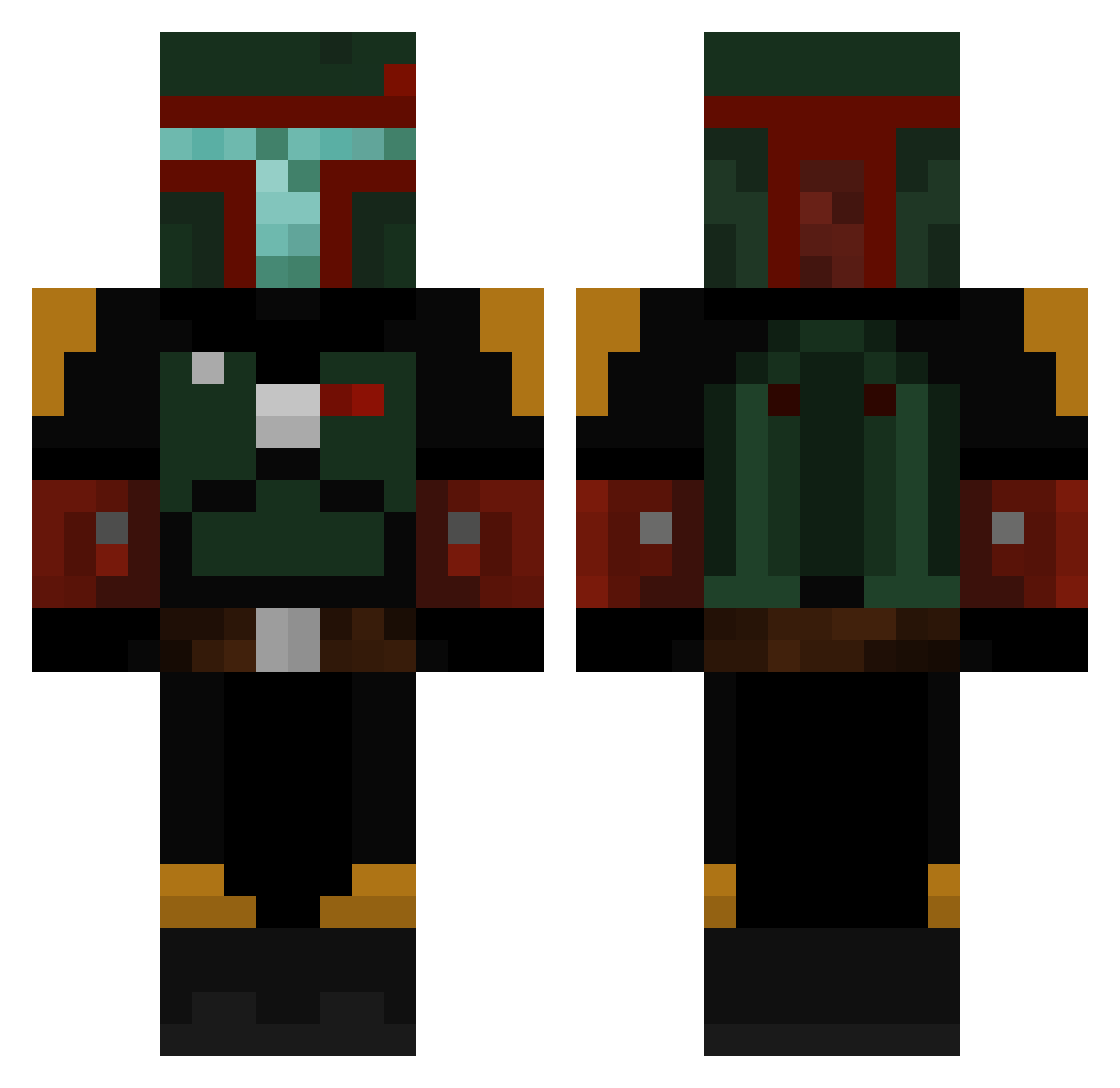 NopHatesJudes Minecraft skin, front and back view