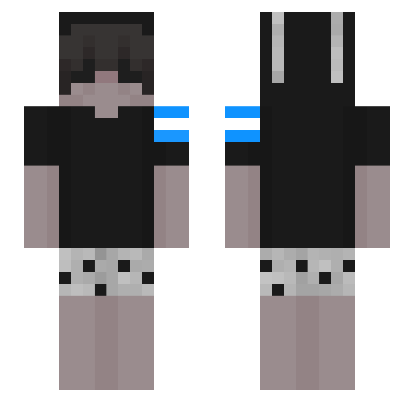 iDrxping Minecraft skin, front and back view