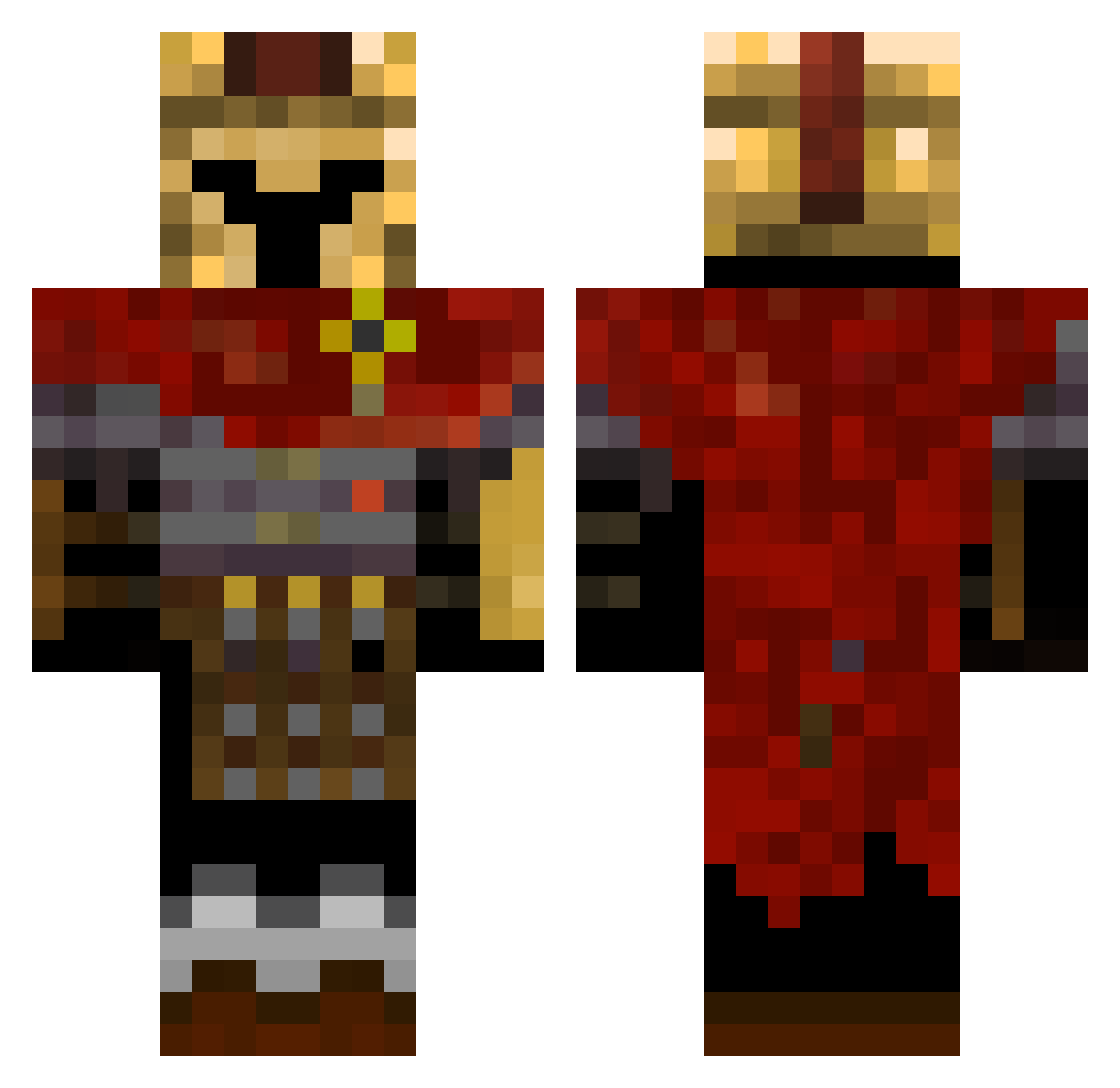 ExcaliburSW Minecraft skin, front and back view