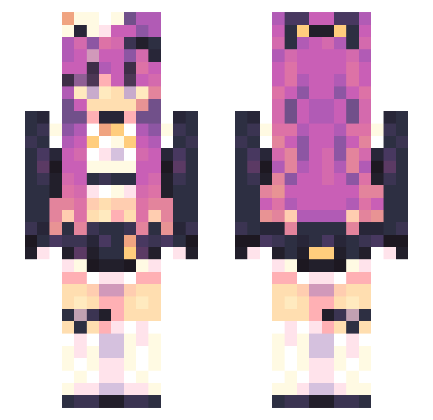 yeowun Minecraft skin, front and back view