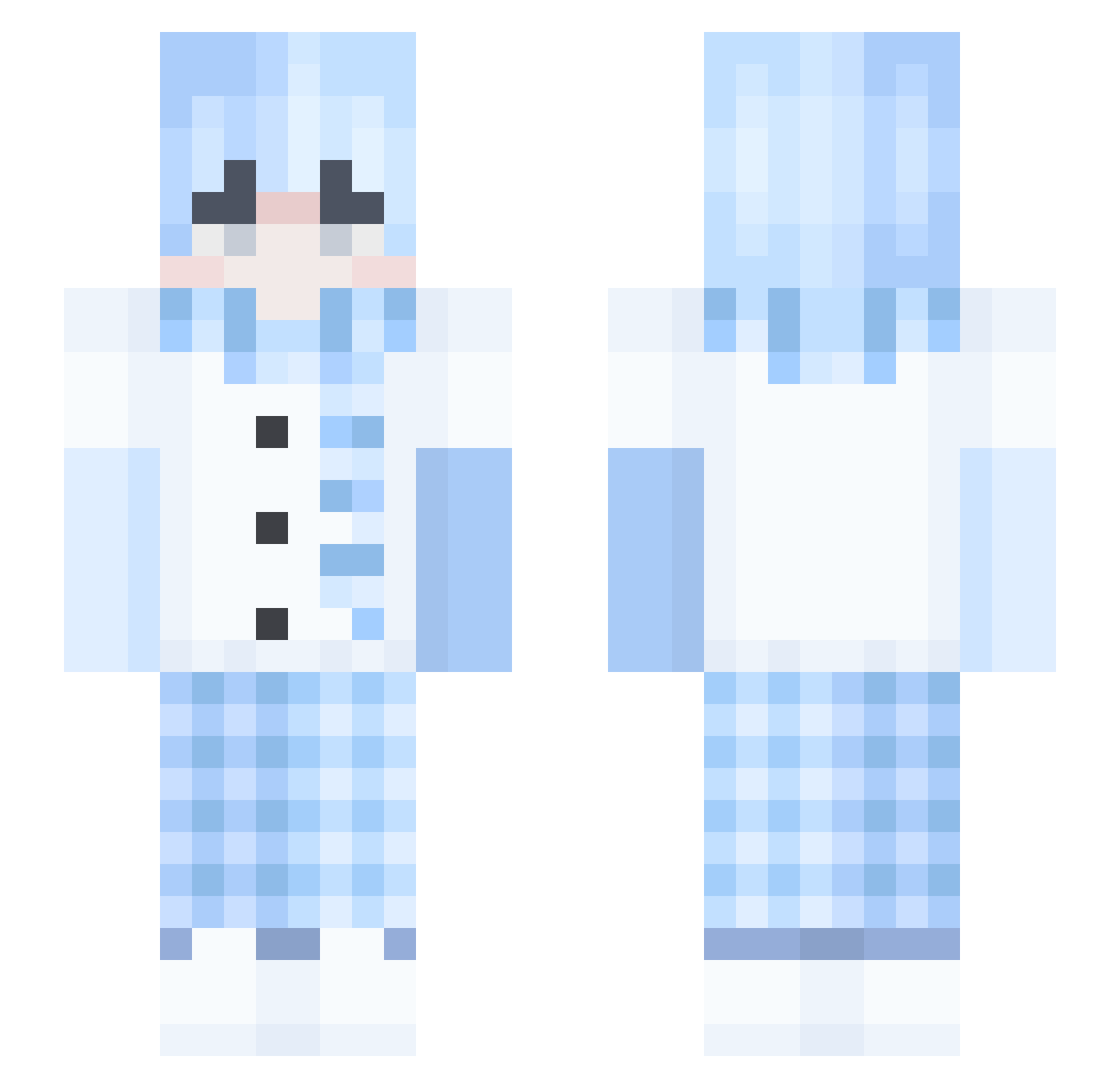 ambhamilton Minecraft skin, front and back view
