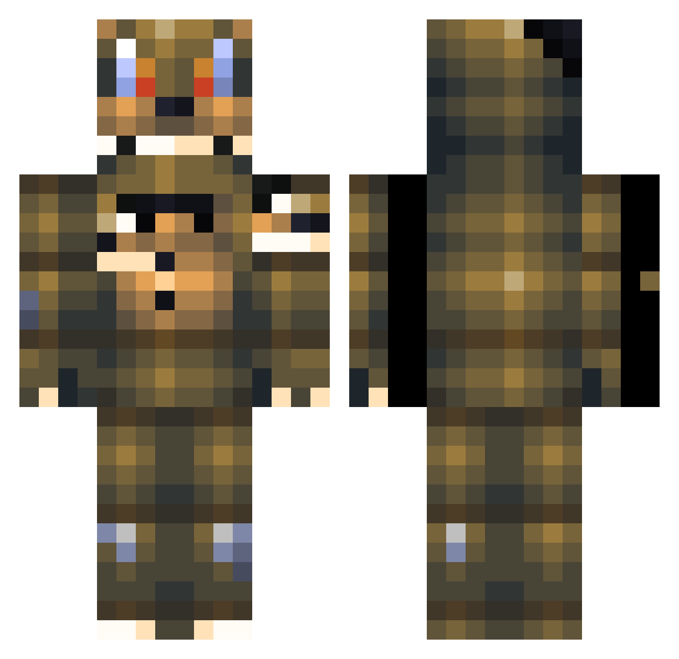 RamacGod Minecraft skin, front and back view