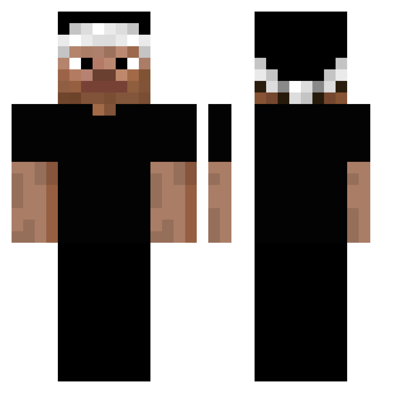 v_Asuna Minecraft skin, front and back view